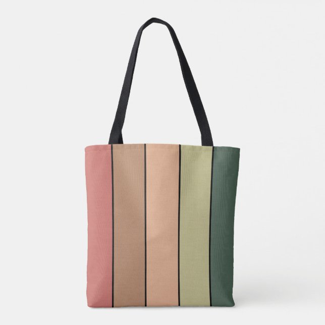 Terracotta Brown Green Black On Watercolor Paper Tote Bag (Back)