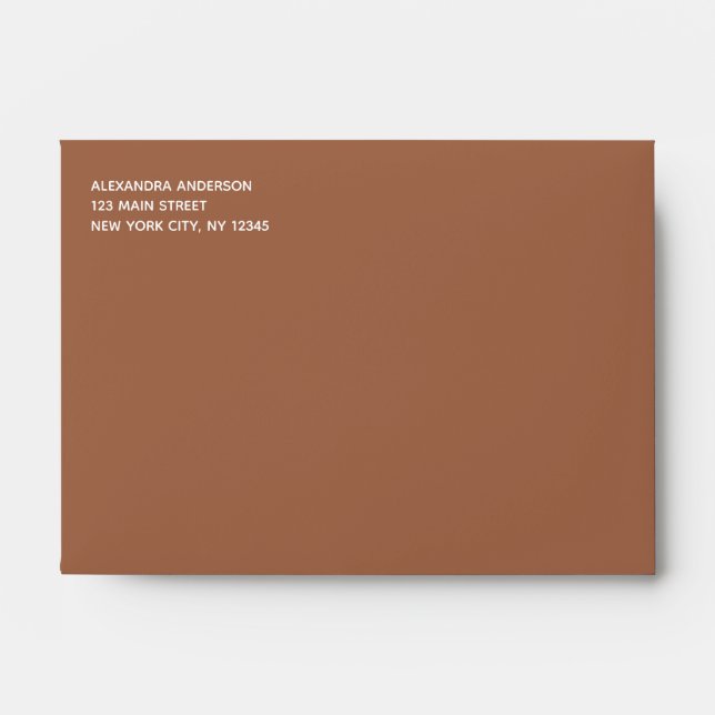 Terracotta Brown Simple Minimalist Coloured Envelo Envelope (Front)