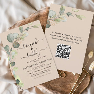 Terracotta Brunch & Bubbly QR Code Invitation