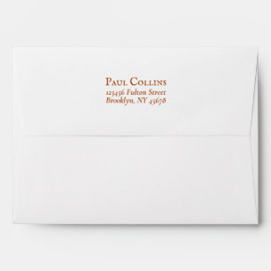 Terracotta Btown Elegant Serif 5x7 invitation Envelope