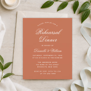 Terracotta Budget Rehearsal Dinner Invitation