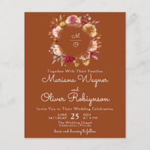 Terracotta Budget Romantic Fall Floral Wedding