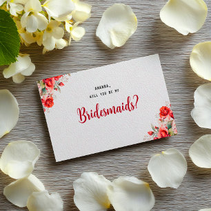 Terracotta Burgundy Blush Floral Bridesmaid Postcard