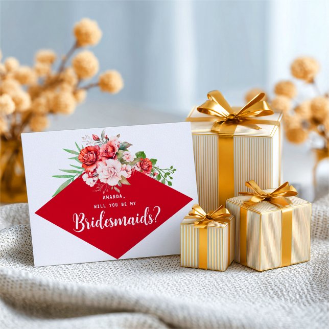 Terracotta Burgundy Blush Floral Bridesmaid Postcard (Creator Uploaded)