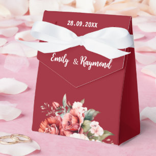 Terracotta Burgundy Blush Floral Wedding  Favour Box