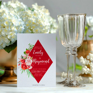 Terracotta Burgundy Blush Floral Wedding Invitation