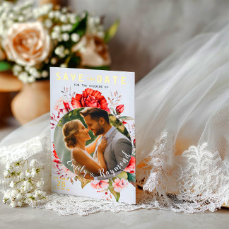 Terracotta Burgundy Blush Floral Wedding Photo 