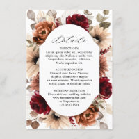 Terracotta Burgundy Mauve Floral Geometric Wedding