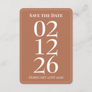 Terracotta Burn Orange Wedding Save the Date Cards