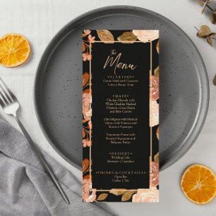 Terracotta Burnt Orange Black Boho Wedding Menu