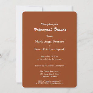 Terracotta Burnt Orange Boho Rehearsal Dinner Invitation