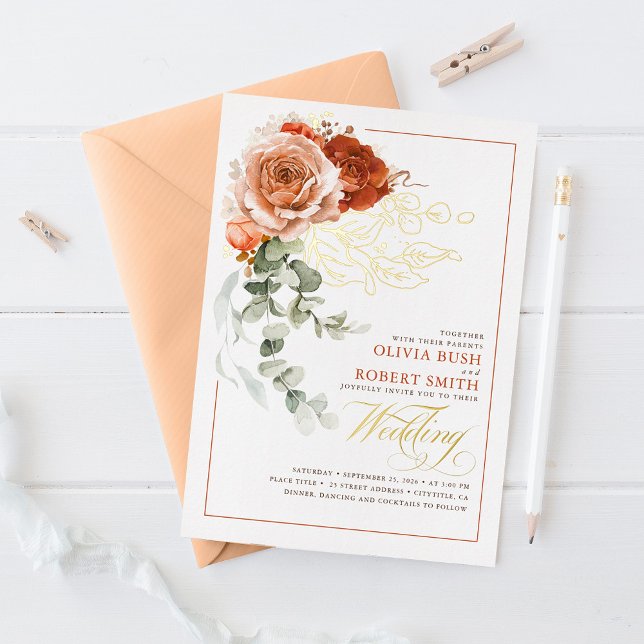 Terracotta Burnt Orange Eucalyptus Floral Wedding  (Creator Uploaded)