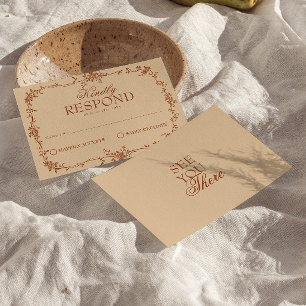 Terracotta Burnt Orange Floral Boho Wedding RSVP Card