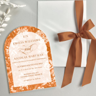 Terracotta Burnt Orange Floral Wedding  Invitation