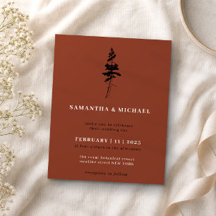 Terracotta Burnt orange Forest Pine Tree budget Flyer