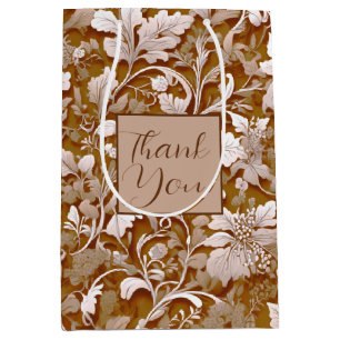 Terracotta Burnt Orange Modern botanical Boho Medium Gift Bag