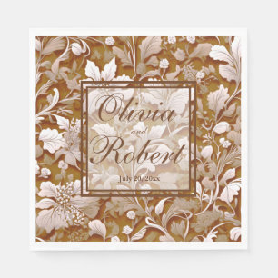 Terracotta Burnt Orange Modern botanical Boho Napkin