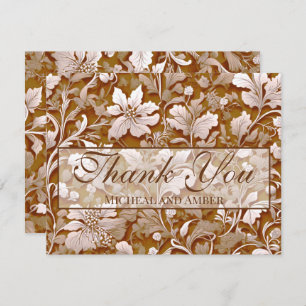 Terracotta Burnt Orange Modern botanical Boho Thank You Card
