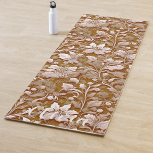 Terracotta Burnt Orange Modern botanical Boho Yoga Mat