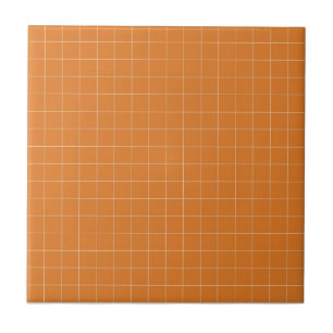 Terracotta Burnt Orange & Pale Yellow Chequered Tile