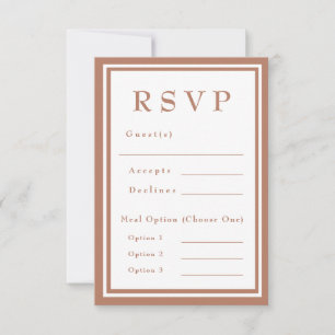 Terracotta Burnt Orange Rustic Wedding RSVP Card