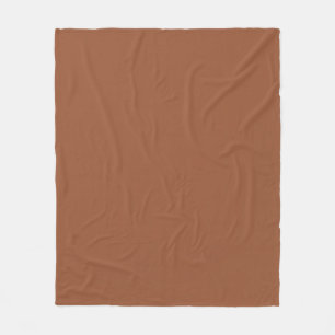 Terracotta Burnt Orange Solid Colour Fleece Blanket