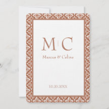 Terracotta Burnt Orange Tile Wedding Invite