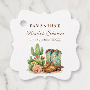 Terracotta Cactus Arizona Cowgirl Bridal Shower Favour Tags