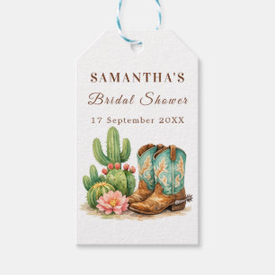 Terracotta Cactus Arizona Cowgirl Bridal Shower Gift Tags