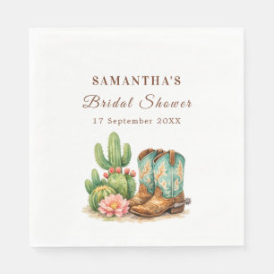 Terracotta Cactus Arizona Cowgirl Bridal Shower Napkin