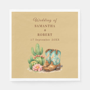 Terracotta Cactus Desert Arizona Cowboy Wedding Napkin
