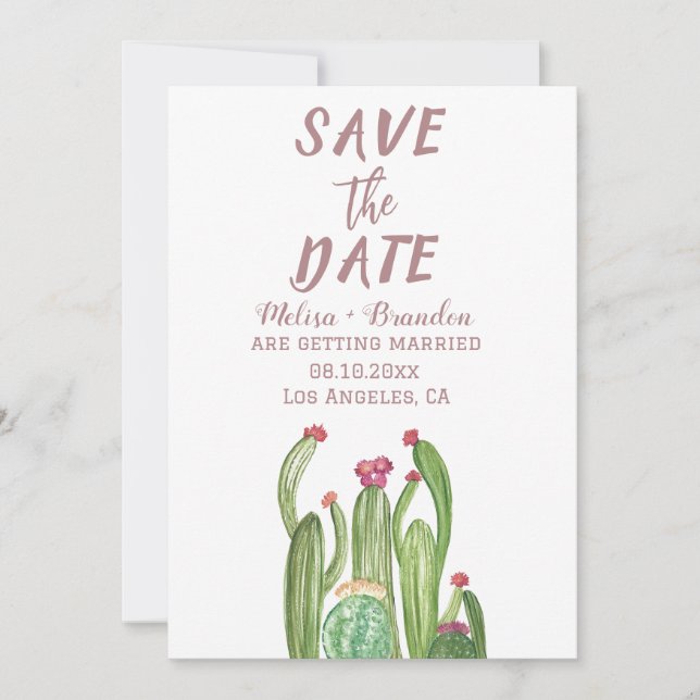 Terracotta Cactus Desert Arizona Rustic Wedding  Invitation (Front)