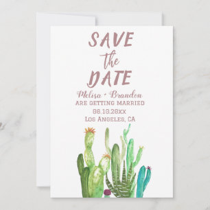 Terracotta Cactus Desert Arizona Rustic Wedding Invitation