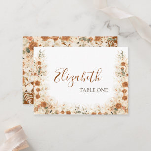 Terracotta Calla Lily Wedding   Boho Watercolor  Place Card