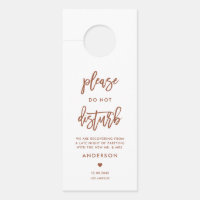 Terracotta Calligraphy Do Not Disturb Wedding