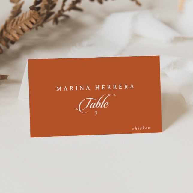 Terracotta Calligraphy Guest Name Place Cards (Creator Uploaded)
