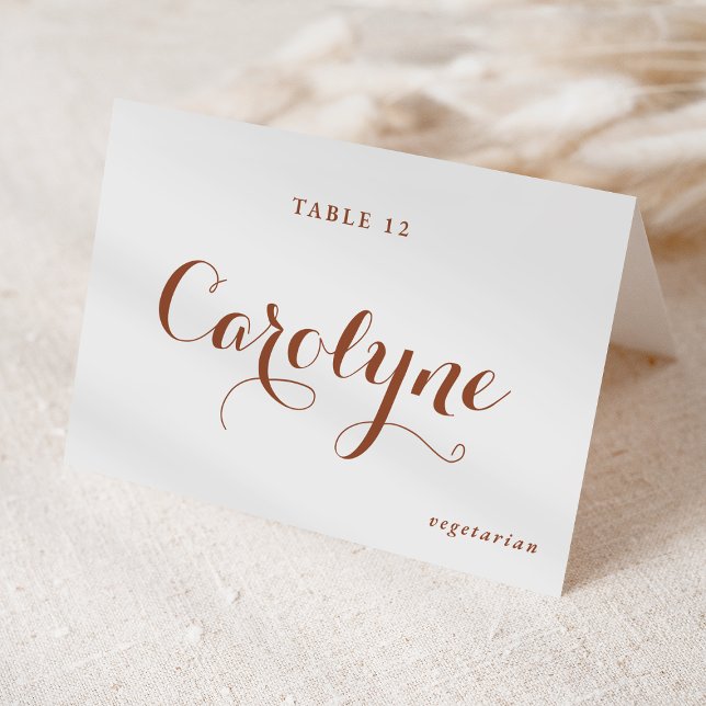 Terracotta Calligraphy Meal Choice Place Card (Creator Uploaded)