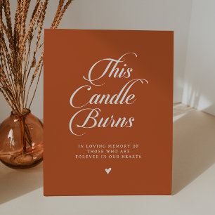 Terracotta Calligraphy This Candle Burns Memorial Pedestal Sign