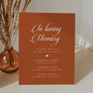 Terracotta Calligraphy Wedding In Loving Memory Pedestal Sign