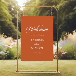 Terracotta Calligraphy Wedding Welcome Sign