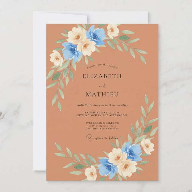 Terracotta Captivating Autumnal Wedding Invitation (Front)