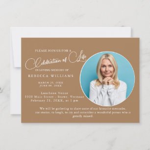 Terracotta Celebration of Life Invitation