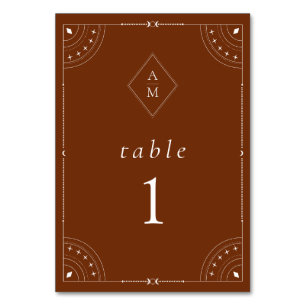 Terracotta Celestial Moon & Stars Table Number