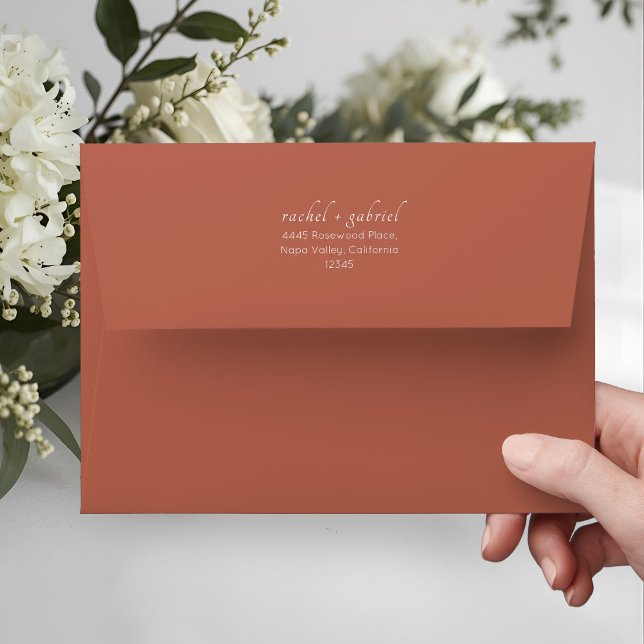 Terracotta | Chic Simple Clean Wedding  Envelope (Creator Uploaded)