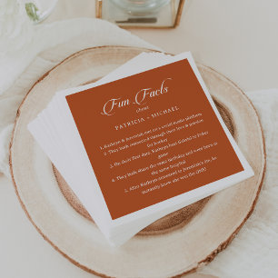 Terracotta Chic Trivia Fun Facts Wedding  Napkins