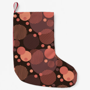 Terracotta chocolate colours round baubles seamles small christmas stocking