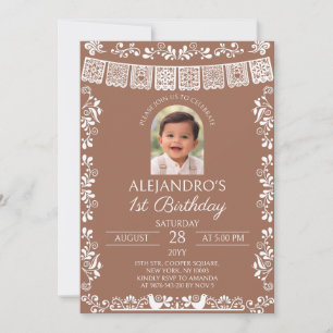 Terracotta Cielito Lindo Boy's 1st Birthday Photo Invitation
