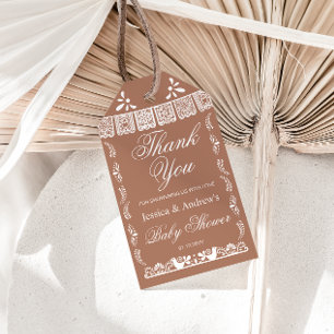 Terracotta Cielito Lindo Mexican Baby Shower Gift Tags
