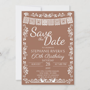 Terracotta Cielito Lindo Save the Date 60 Birthday Invitation