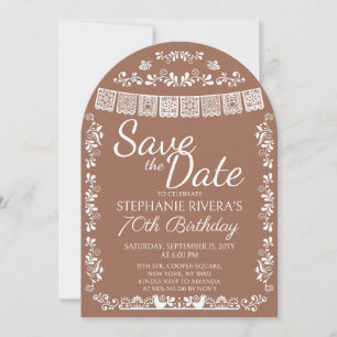 Terracotta Cielito Lindo Save the Date 70 Birthday Invitation